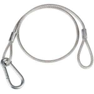 Safety Cable 29" Length with PVC Jacket 3/16" dia. 1000 lb. Load Capacity